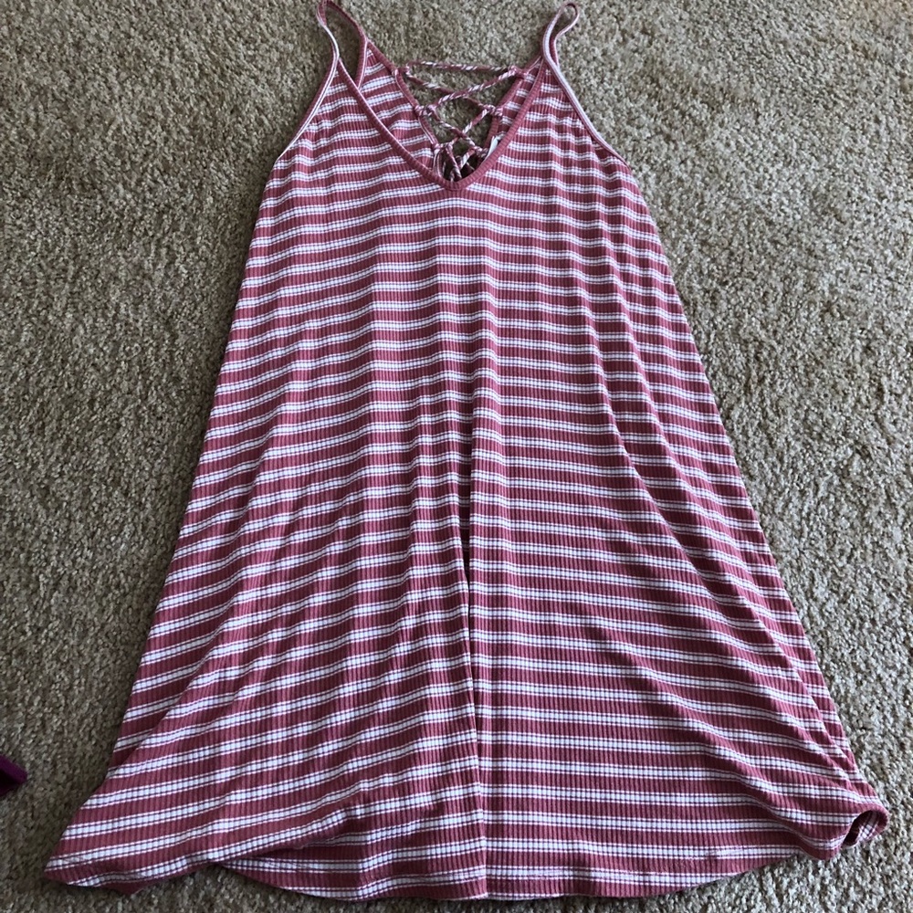 Striped Sundress with Laced Back